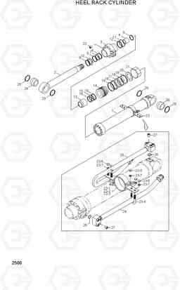 2500 HEEL RACK CYLINDER 33HDLL, Hyundai