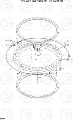 4090 SWING RING GREASE LUB SYSTEM 33HDLL, Hyundai