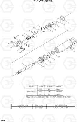 3080 TILT CYLINDER 35B/40B/45B/50B-7, Hyundai