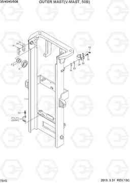 7015 OUTER MAST(V-MAST, 50B) 35B/40B/45B/50B-7, Hyundai