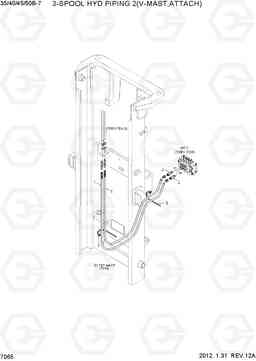 7065 3-SPOOL HYD PIPING 2(V-MAST,ATTACH) 35B/40B/45B/50B-7, Hyundai