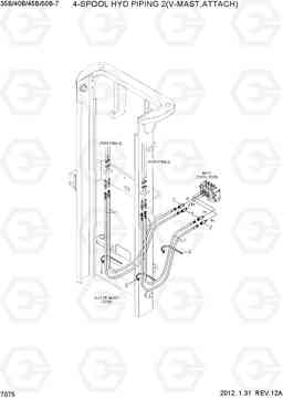 7075 4-SPOOL HYD PIPING 2(V-MAST,ATTACH) 35B/40B/45B/50B-7, Hyundai