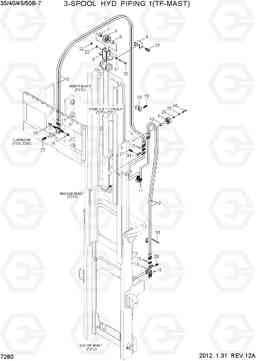 7280 3-SPOOL HYD PIPING 1(TF-MAST) 35B/40B/45B/50B-7, Hyundai