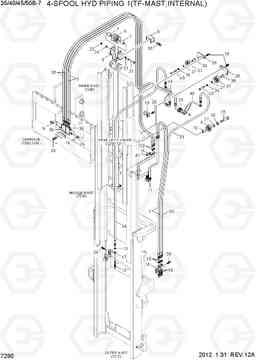 7290 4-SPOOL HYD PIPING 1(TF-MAST,INTERNAL) 35B/40B/45B/50B-7, Hyundai