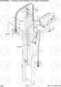 7290 4-SPOOL HYD PIPING 1(TF-MAST,INTERNAL) 35B/40B/45B/50B-7, Hyundai