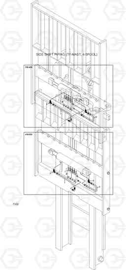 7302 SIDE SHIFT PIPING(TF-MAST,4-SPOOL) 35B/40B/45B/50B-7, Hyundai