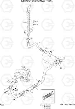 1030 EXHAUST SYSTEM(VERTICAL) 35D/40D/45D-7, Hyundai