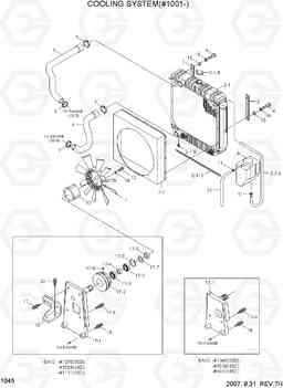 1045 COOLING SYSTEM(#1001-) 35D/40D/45D-7, Hyundai