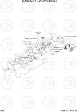 2045 DASHBOARD HARNESS(#1001-) 35D/40D/45D-7, Hyundai