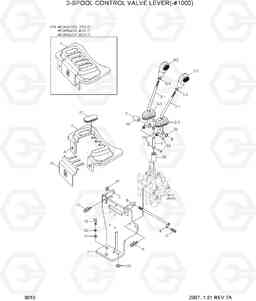 3010 2-SPOOL CONTROL VALVE LEVER(-#1000) 35D/40D/45D-7, Hyundai