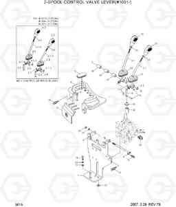 3015 2-SPOOL CONTROL VALVE LEVER(#1001-) 35D/40D/45D-7, Hyundai