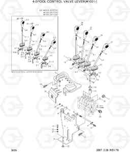 3035 4-SPOOL CONTROL VALVE LEVER(#1001-) 35D/40D/45D-7, Hyundai