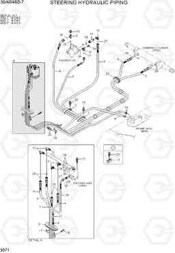 3071 STEERING HYDRAULIC PIPING(NEW) 35D/40D/45D-7, Hyundai