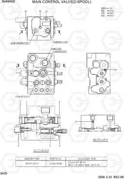 3A20 MAIN CONTROL VALVE(2-SPOOL) 35D/40D/45D-7, Hyundai