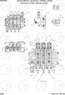 3A35 MCV(3-SPOOL, WITHOUT, TRAVEL OPSS) 35D/40D/45D-7, Hyundai