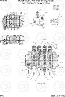 3A45 MCV(4-SPOOL, WITHOUT, TRAVEL OPSS) 35D/40D/45D-7, Hyundai