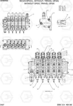 3A47 MCV(5-SPOOL, WITHOUT, TRAVEL OPSS) 35D/40D/45D-7, Hyundai