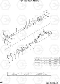 3B15 TILT CYLINDER(#1001-) 35D/40D/45D-7, Hyundai