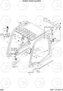 6040 OVER HEAD GUARD 35D/40D/45D-7, Hyundai