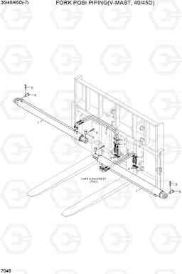 7046 FORK POSI PIPING (V-MAST, 40/45D) 35D/40D/45D-7, Hyundai