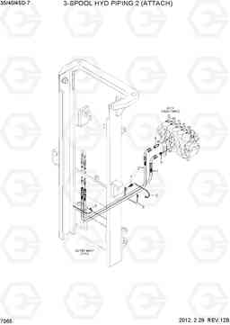 7065 3-SPOOL HYD PIPING 2(ATTACH) 35D/40D/45D-7, Hyundai