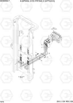 7075 4-SPOOL HYD PIPING 2(ATTACH) 35D/40D/45D-7, Hyundai