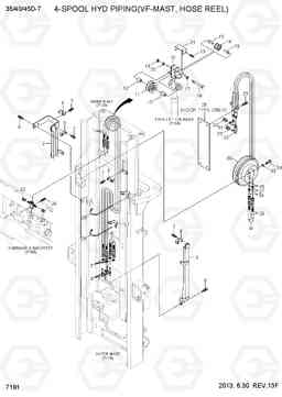 7191 4-SPOOL HYD PIPING (VF-MAST,H/REEL) 35D/40D/45D-7, Hyundai