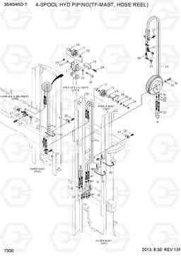 7300 4-SPOOL HYD PIPING 1(TF-MAST,H/REEL) 35D/40D/45D-7, Hyundai