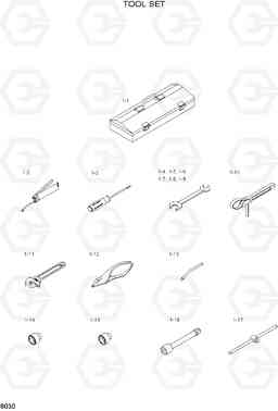 8030 TOOL SET 35D/40D/45D-7, Hyundai