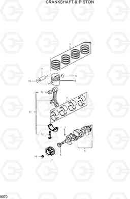 9070 CRANKSHAFT & PISTON 35D/40D/45D-7, Hyundai