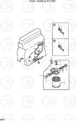 9200 FUEL HOSE & FILTER 35D/40D/45D-7, Hyundai
