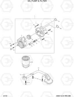 A110 OIL PUMP & FILTER 35D/40D/45D-7, Hyundai