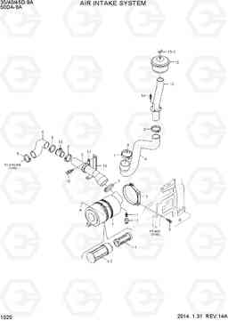1020 AIR INTAKE SYSTEM 35/40/45D-9A,50DA-9A, Hyundai