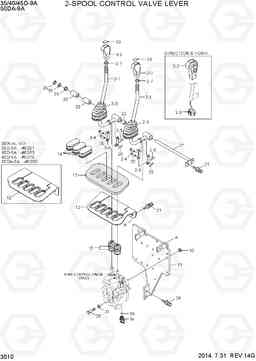 3010 2-SPOOL CONTROL LEVER 35/40/45D-9A,50DA-9A, Hyundai