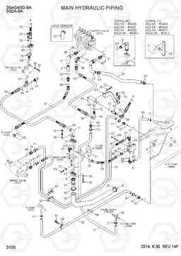 3100 MAIN HYDRAULIC PIPING 35/40/45D-9A,50DA-9A, Hyundai