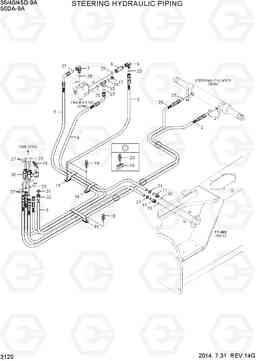 3120 STEERING HYDRAULIC PIPING 35/40/45D-9A,50DA-9A, Hyundai