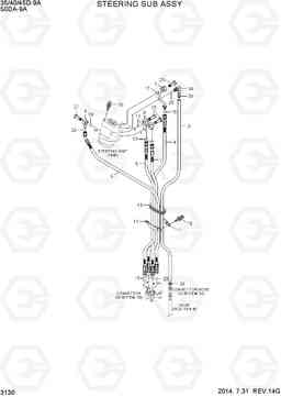 3130 STEERING SUB ASSY 35/40/45D-9A,50DA-9A, Hyundai