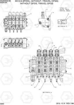 3350 MCV(4-SPOOL, WITHOUT, TRAVEL OPSS) 35/40/45D-9A,50DA-9A, Hyundai