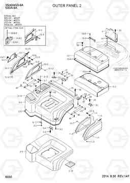 6030 OUTER PANEL 2 35/40/45D-9A,50DA-9A, Hyundai