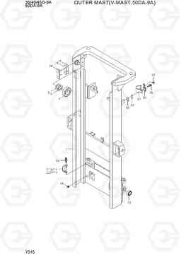 7015 OUTER MAST (V-MAST, 50D-9A) 35/40/45D-9A,50DA-9A, Hyundai