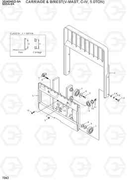 7042 CARRIAGE & B/REST(V-MAST, C-IV, 5.0TON) 35/40/45D-9A,50DA-9A, Hyundai