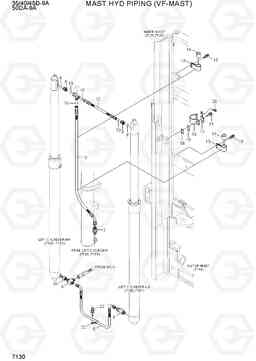 7130 MAST HYD PIPING (VF-MAST) 35/40/45D-9A,50DA-9A, Hyundai