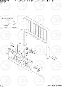 7143 INTEGRAL S/SHIFT(VF-MAST,C-III,35~45D) 35/40/45D-9A,50DA-9A, Hyundai