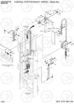 7191 4-SPOOL PIPING (VF, H/REEL, 50DA-9A) 35/40/45D-9A,50DA-9A, Hyundai