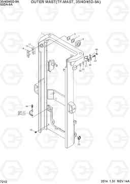 7210 OUTER MAST (TF-MAST, 35/40/45D-9A) 35/40/45D-9A,50DA-9A, Hyundai