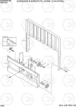 7450 CARRIAGE & B/REST(TS, HOOK, 3.5/4.0TON) 35/40/45D-9A,50DA-9A, Hyundai