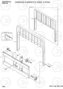 7451 CARRIAGE & B/REST(TS, HOOK, 4.5TON) 35/40/45D-9A,50DA-9A, Hyundai