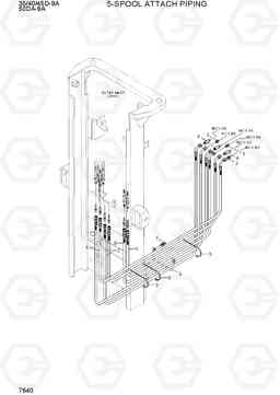 7640 5-SPOOL ATTACH PIPING 35/40/45D-9A,50DA-9A, Hyundai