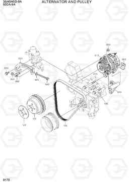 9170 ALTERNATOR AND PULLEY 35/40/45D-9A,50DA-9A, Hyundai