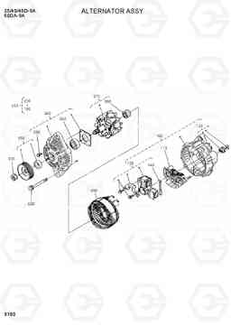 9180 ALTERNATOR ASSY 35/40/45D-9A,50DA-9A, Hyundai